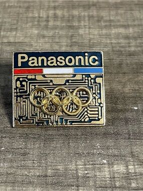 Vintage Panasonic Olympics Circuit Board Pattern Pin Lapel